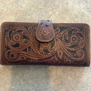 Leather tooled women’s wallet